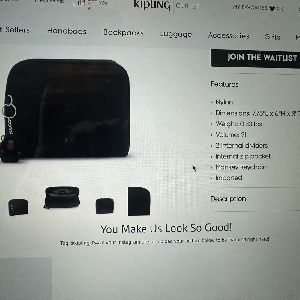 Kipling Black Assy bag (travel) - Picture 5 of 5